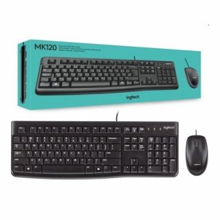 KIT LOGITECH MK120 TASTIERA + MOUSE NERA USB CON FILO