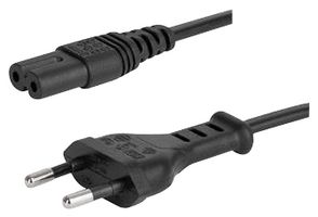 CEE 7/16->IEC 320 C7 EURO (RADIO) POWER CORD 1.8M BLACK LANBERG
