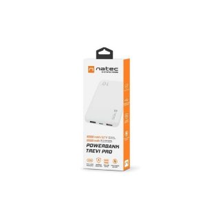 POWER BANK NATEC EXTREME MEDIA TREVI 10000MAH QC3.0 2X USB-A + 1X USB-C WHITE