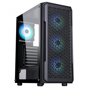 Case atx itek six triangle gaming 4*argb fan glass (l) no psu