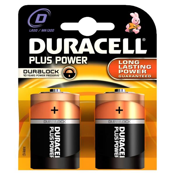 BATTERIE DURACELL PLUS ALCALINE TORCIA D
LR20 CONF. 2PZ
