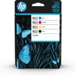 Confezione da 4 cartucce di inchiostro nero, ciano, magenta, giallo originali HP 963