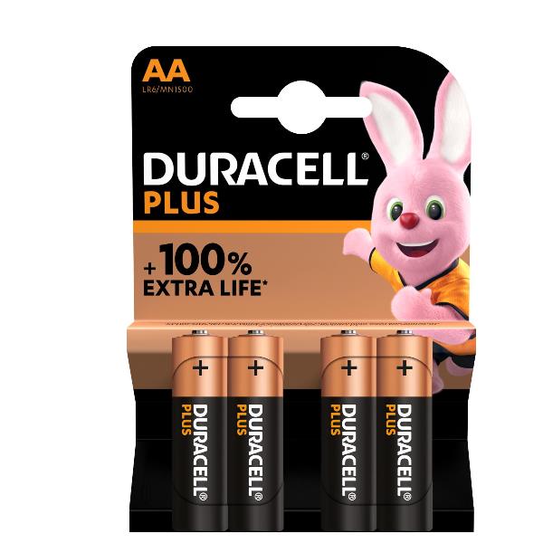 BATTERIE DURACELL PLUS ALCALINE STILO AA
LR6 CONF. 4PZ