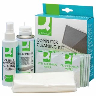 Kit pulizia pc - Q-Connect - Aria compressa, liquido detergente e salviette