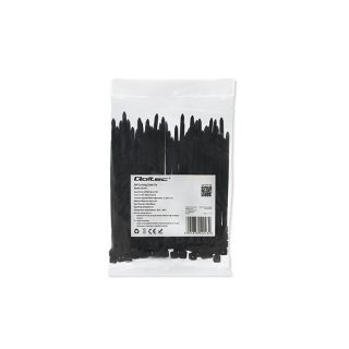 Fascetta fermacavo autobloccante Qoltec | 3,6 x 100 mm | Nylon UV | Nero