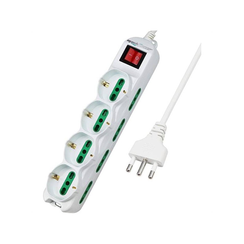 MULTIPRESA 12 POSTI MACH POWER 8*BIPASSO ITA 4*SCHUKO MP-3081