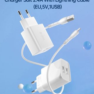 Caricatore ac/usb 2p usb devia 2.4a kit con cavo apple lightning