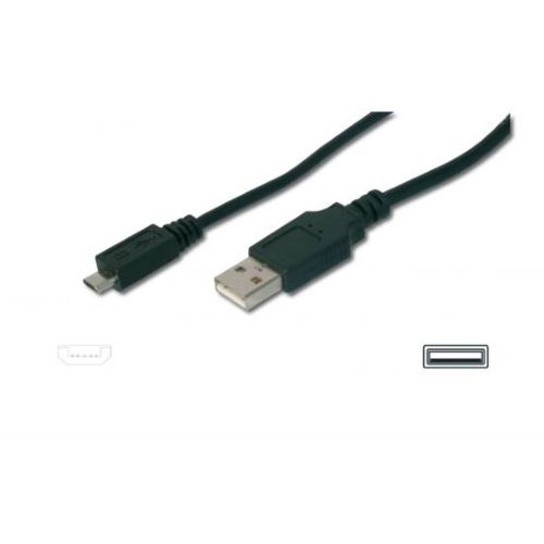 DIGITUS CAVO USB 2.0, A/MICRO B, M/M, NERO, 1MT