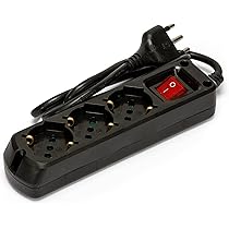 VELAMP MULTIPRESA BIPASSO 10/16 3 SHUKO CON INTERRUTTORE BLACK