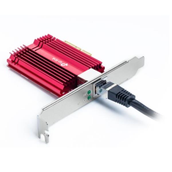 TP-Link TX401 Scheda di Rete e Adattatore Ethernet
10 Gigabit PCIe, PCI Express 10Gbps, 10GBase-T
/Compatibile con 5/2.5/1Gbps/100Mbps, RJ45 con
QoS, ideale per Giocatori e NAS/Host Server
connection