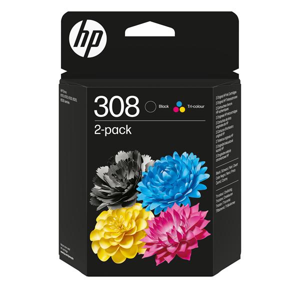 Confezione da 2 Cartucce di Inchiostro Nero/Tricromia Originali HP 308